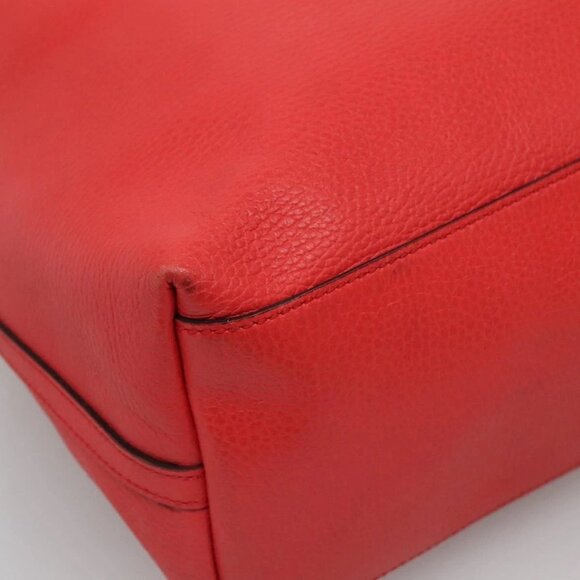 GUCCI Tote Bag Leather Outlet Red Gold 380118 - Picture 11 of 16